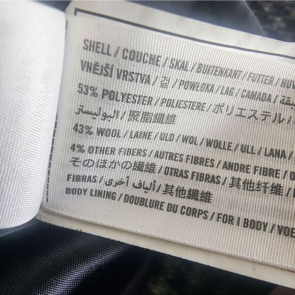 Abercrombie & Fitch Wool Blend Black and Gray Houndstooth Coat Jacket - Picture 12 of 12